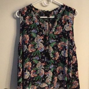 J Crew sleeveless top with fringe tie